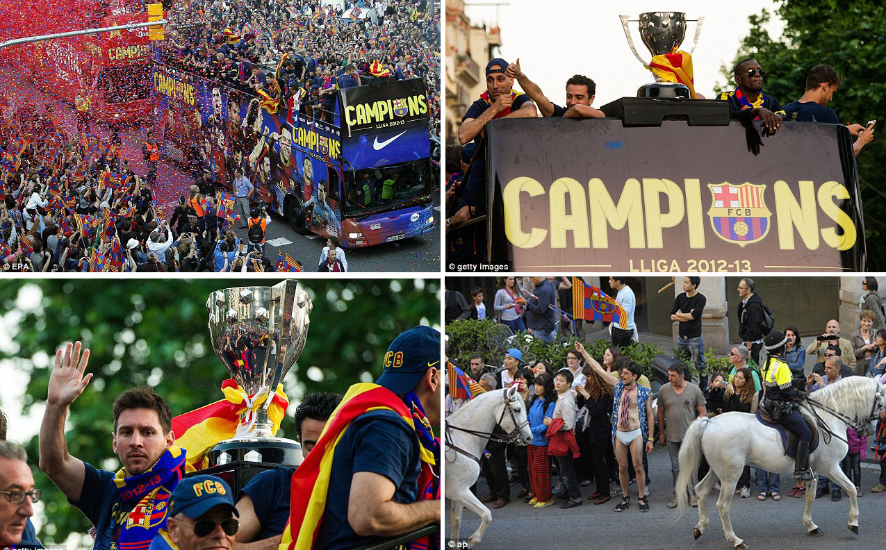 Barcelona Rayakan Juara Liga dengan Parade Keliling Kota